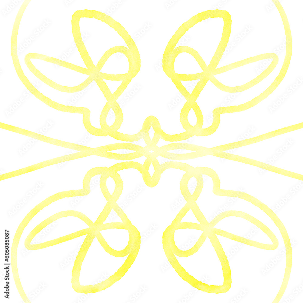 Yellow Watercolor Lines Doodle Background Yellow Watercolor Lines Doodle Background