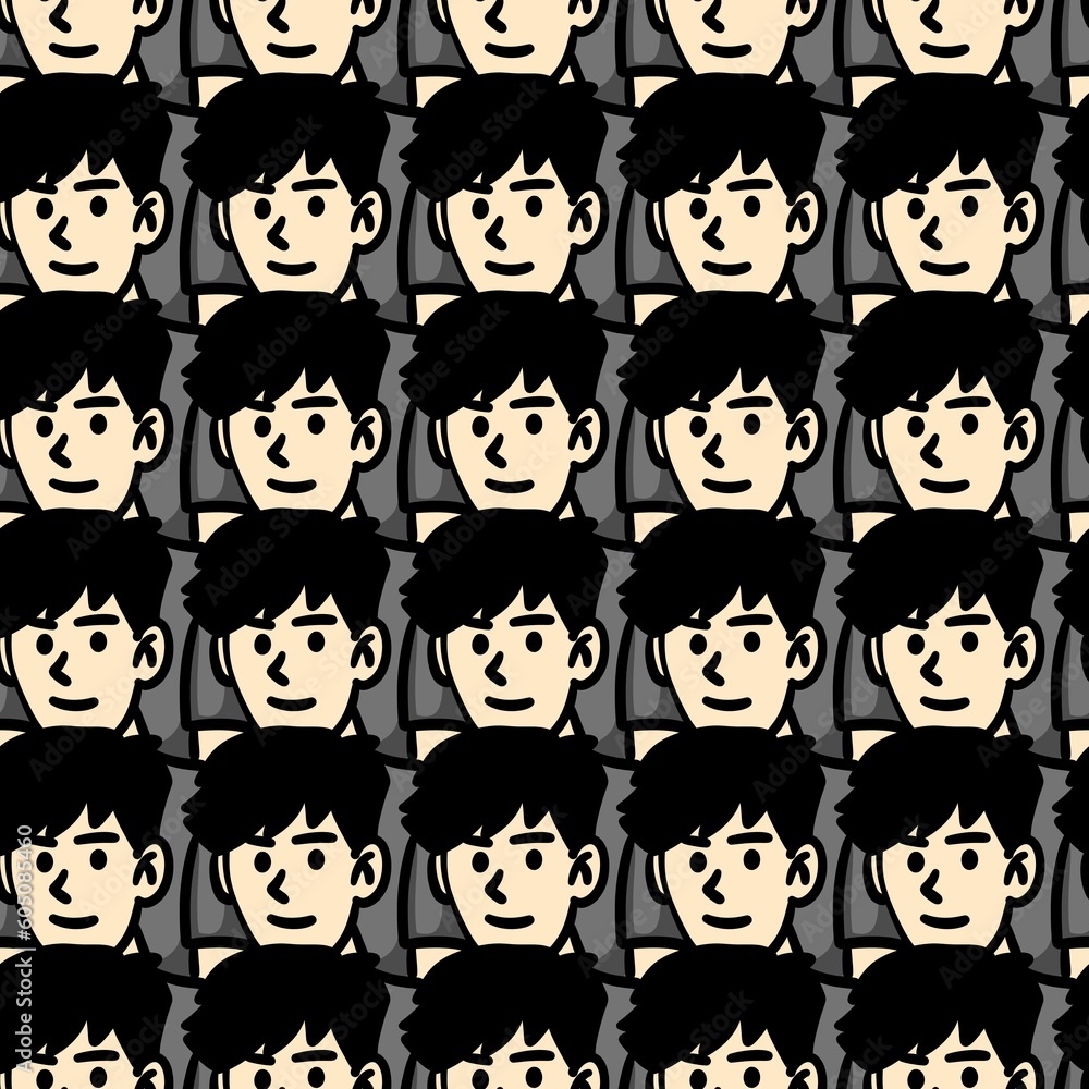 seamless pattern of cute man cartoon seamless pattern of cute man cartoon