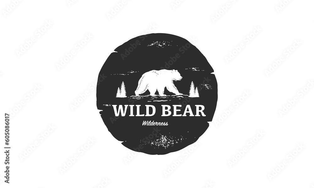 wild Bear logo design vector premium, emblem logo vintage illustration wild Bear logo design vector premium, emblem logo vintage illustration