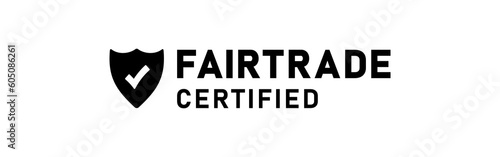 Fairtrade label or Fairtrade icon vector isolated in flat style. Best Fairtrade label vector for product packaging design element. Fairtrade icon for packaging design element.