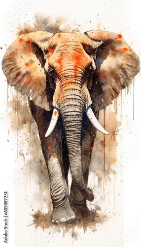 Elephant. Elephant illustration watercolor