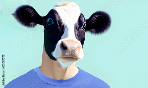 A man dressed as a cow. Generative AI