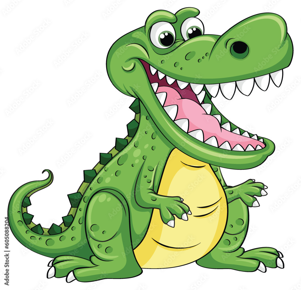 Fototapeta premium Funny Cartoon Crocodile Character