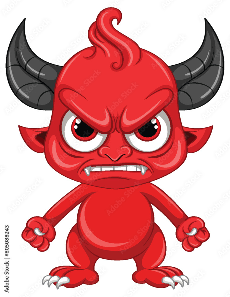 Angry devil cartoon character Angry devil cartoon character