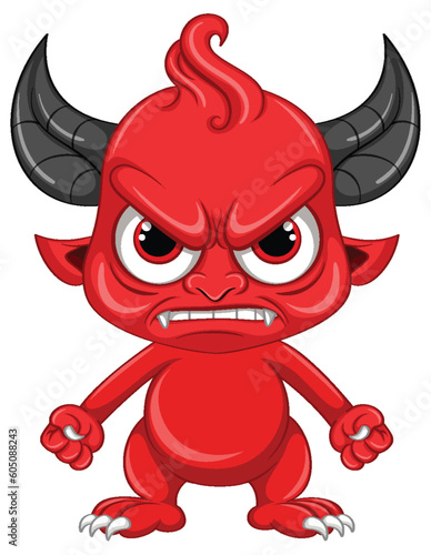Angry devil cartoon character