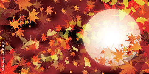 紅葉　もみじ　月　秋　背景