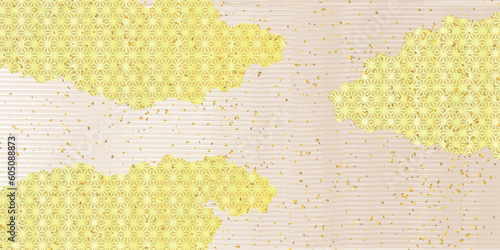 雲　和柄　波　背景