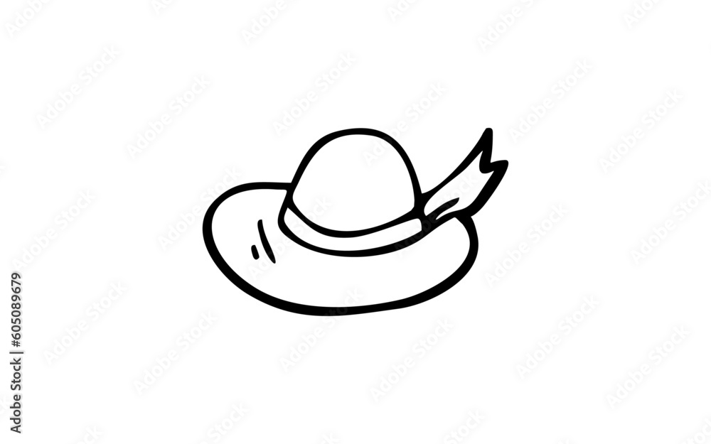 HAT FASHION Doodle art illustration with black and white style. HAT FASHION Doodle art illustration with black and white style.