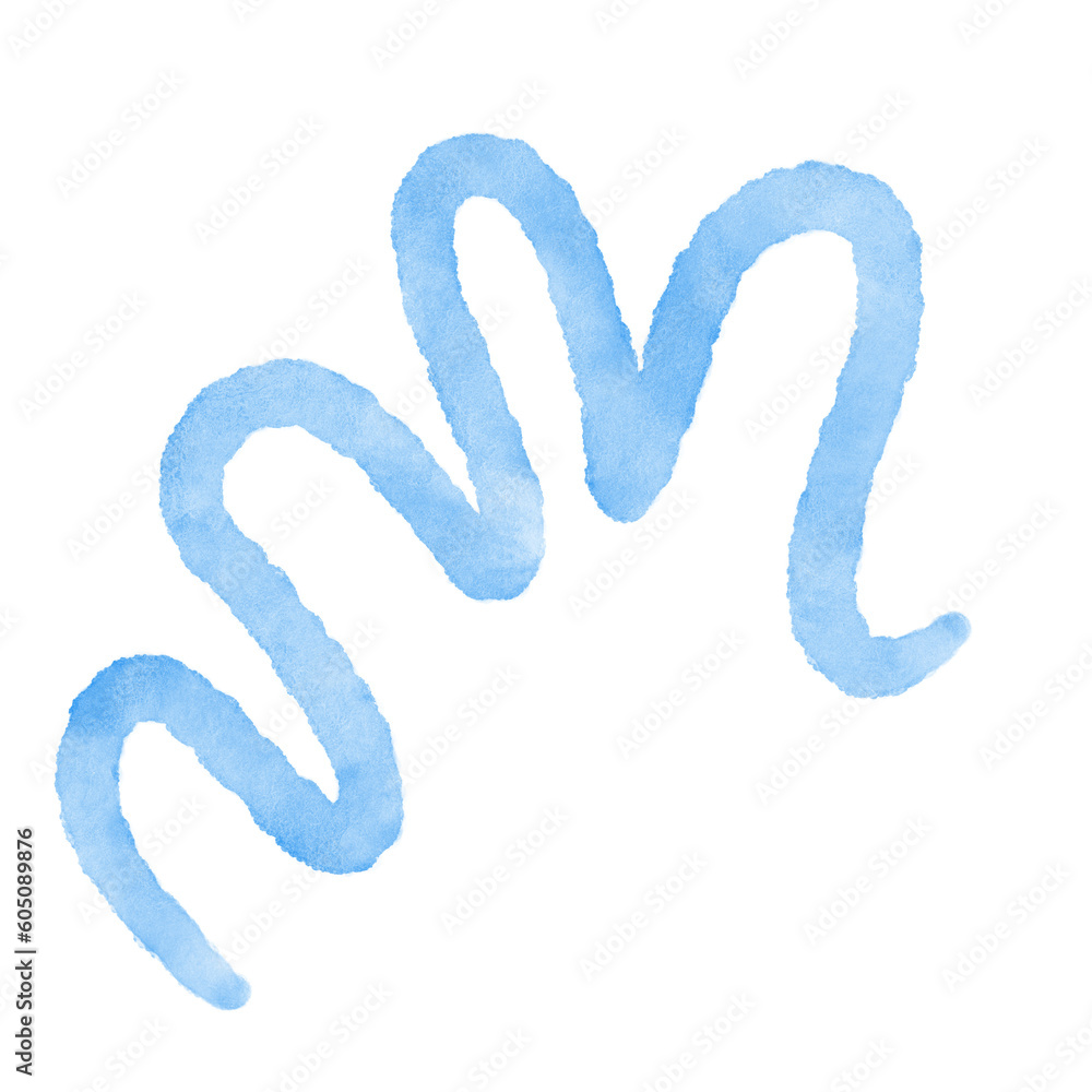 Blue Watercolor Doodle Squiggle Blue Watercolor Doodle Squiggle