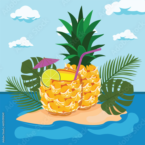 summer beachside vector illustration design