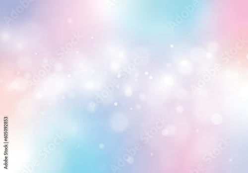 キラキラ輝くピンク色と水色の玉ボケ背景イラスト