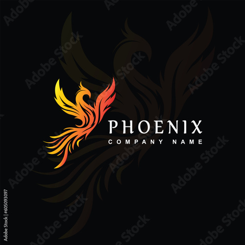 Fire phoenix mascot logo design illustrations