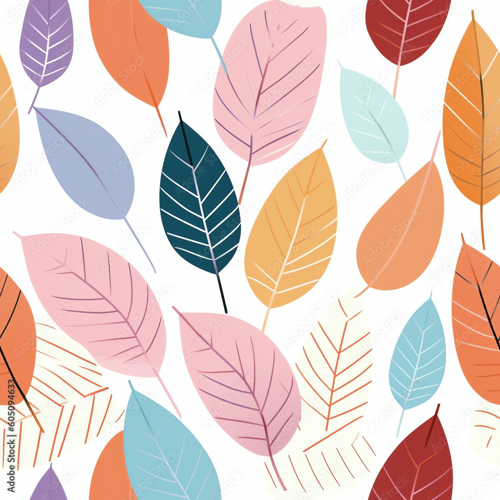 AI Generated: Beautiful Leaf Wrapping Paper Pattern on Light Green Background, Seamless Design with Abundant White Space. AI Generated: Beautiful Leaf Wrapping Paper Pattern on Light Green Background, Seamless Design with Abundant White Space.