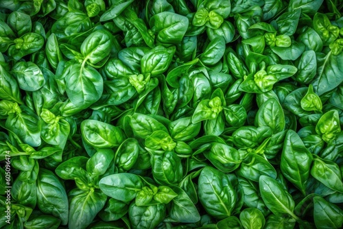 close-up green leaves Generative AI