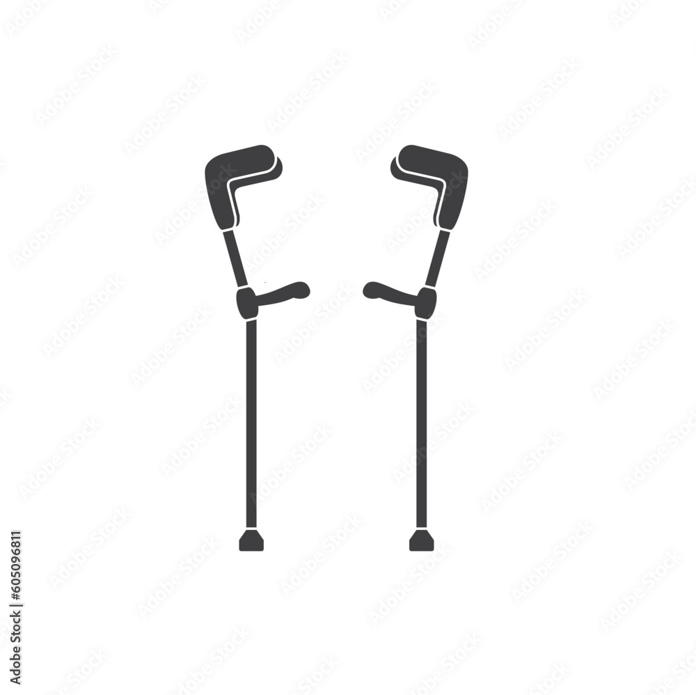 illustration crutches, walker assist, vector art. illustration crutches, walker assist, vector art.