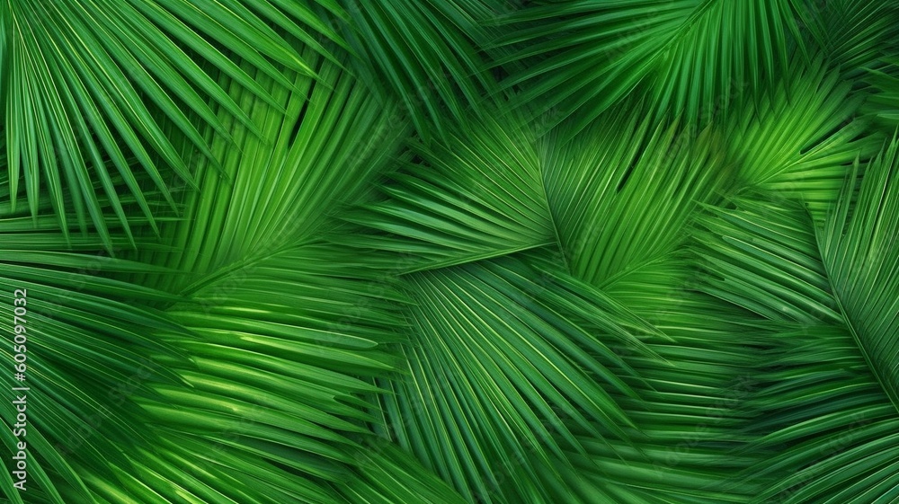 Background of coconut leaves. GENERATE AI.. Background of coconut leaves. GENERATE AI..