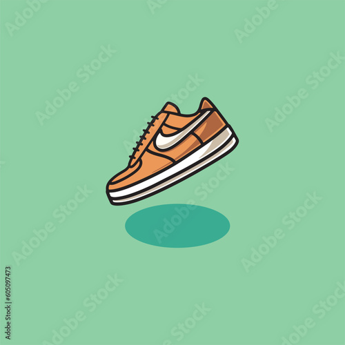 Cute shoes icon cartoon illustration