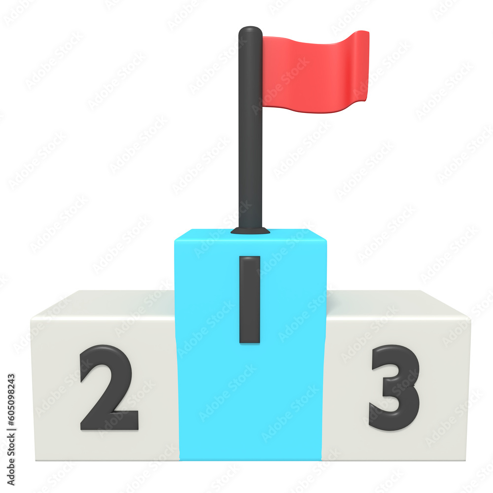 Flag on podium winner Flag on podium winner