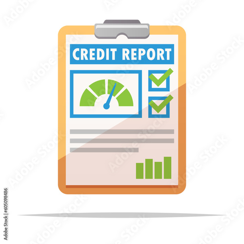 Credit score report vector isolated illustration