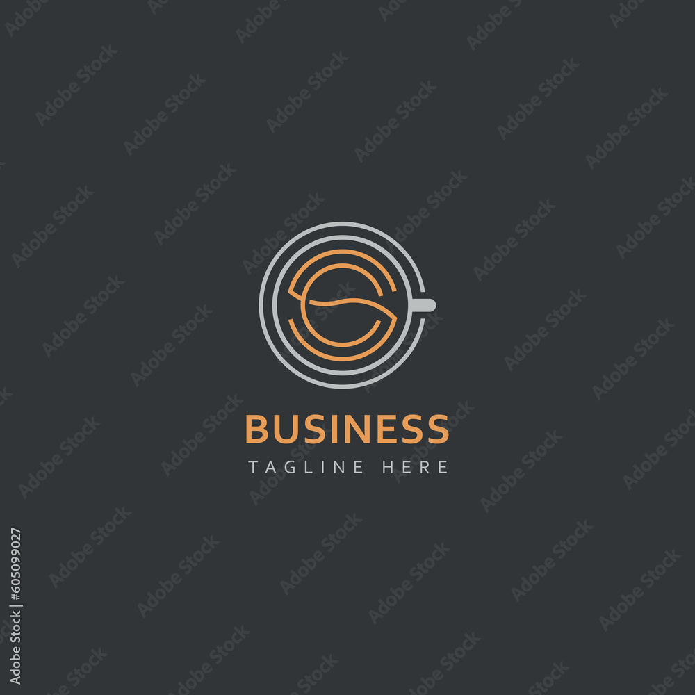 SC Letter Initial Logo Coffee Bean and Cup Concept. Monogram Symbol Business Branding SC Letter Initial Logo Coffee Bean and Cup Concept. Monogram Symbol Business Branding