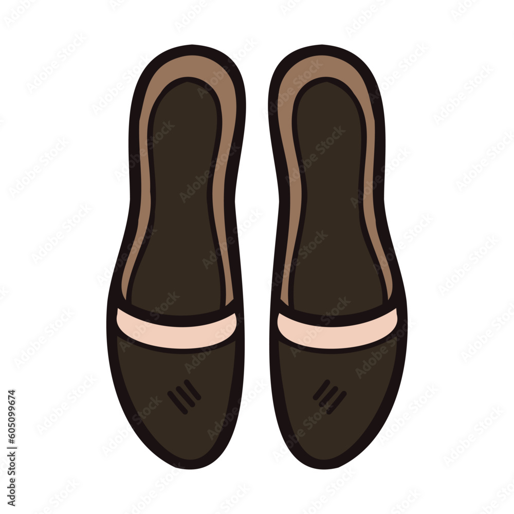 Hand Drawn women sandals in doodle style Hand Drawn women sandals in doodle style