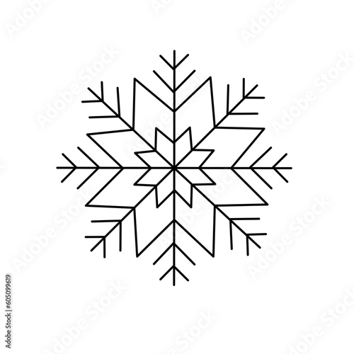 Snowflake line icon in vector