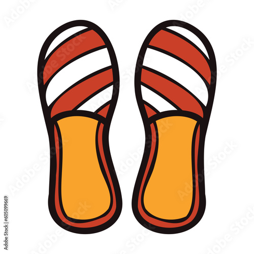 Hand Drawn women sandals in doodle style