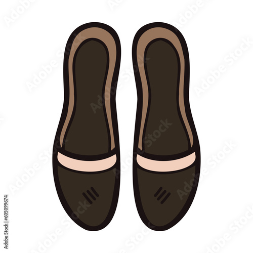 Hand Drawn women sandals in doodle style