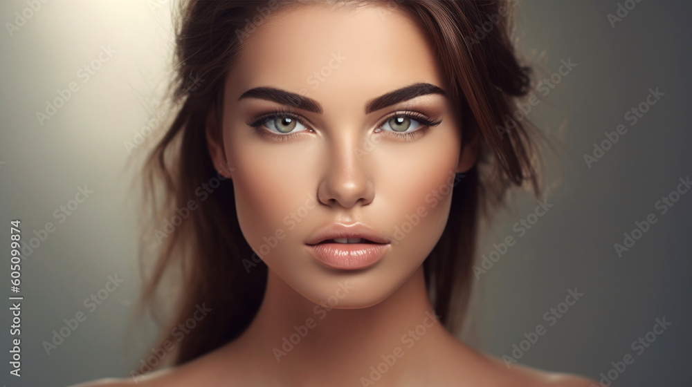 Studio beauty shot of an attractive woman. Generative AI Studio beauty shot of an attractive woman. Generative AI