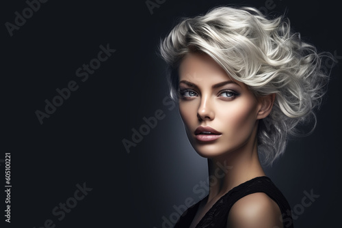 Studio beauty shot of an attractive woman. Generative AI