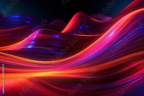 abstract colorful wave lines pattern using generative AI