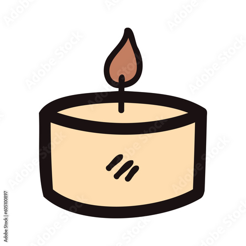 Hand Drawn candle in doodle style