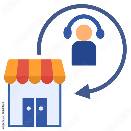 after sales service flat style icon