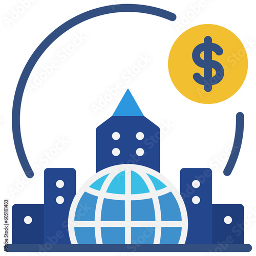 capitalism flat style icon