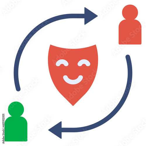 fake flat style icon