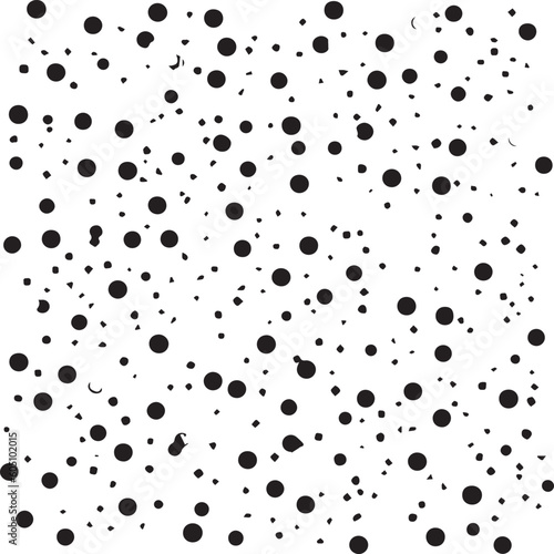 A pattern with circles and dots that are black and white.
