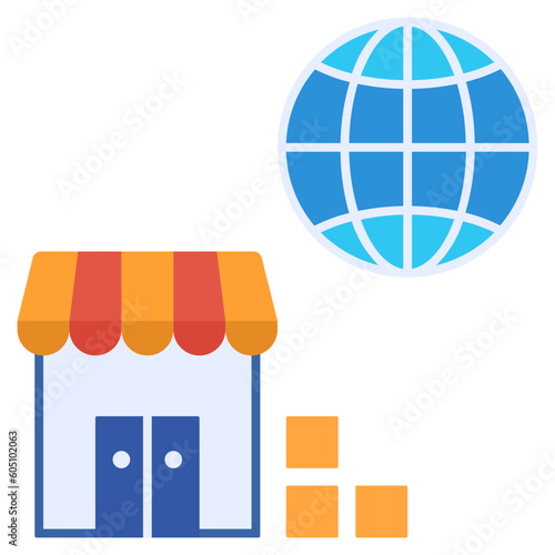 globalization flat style icon