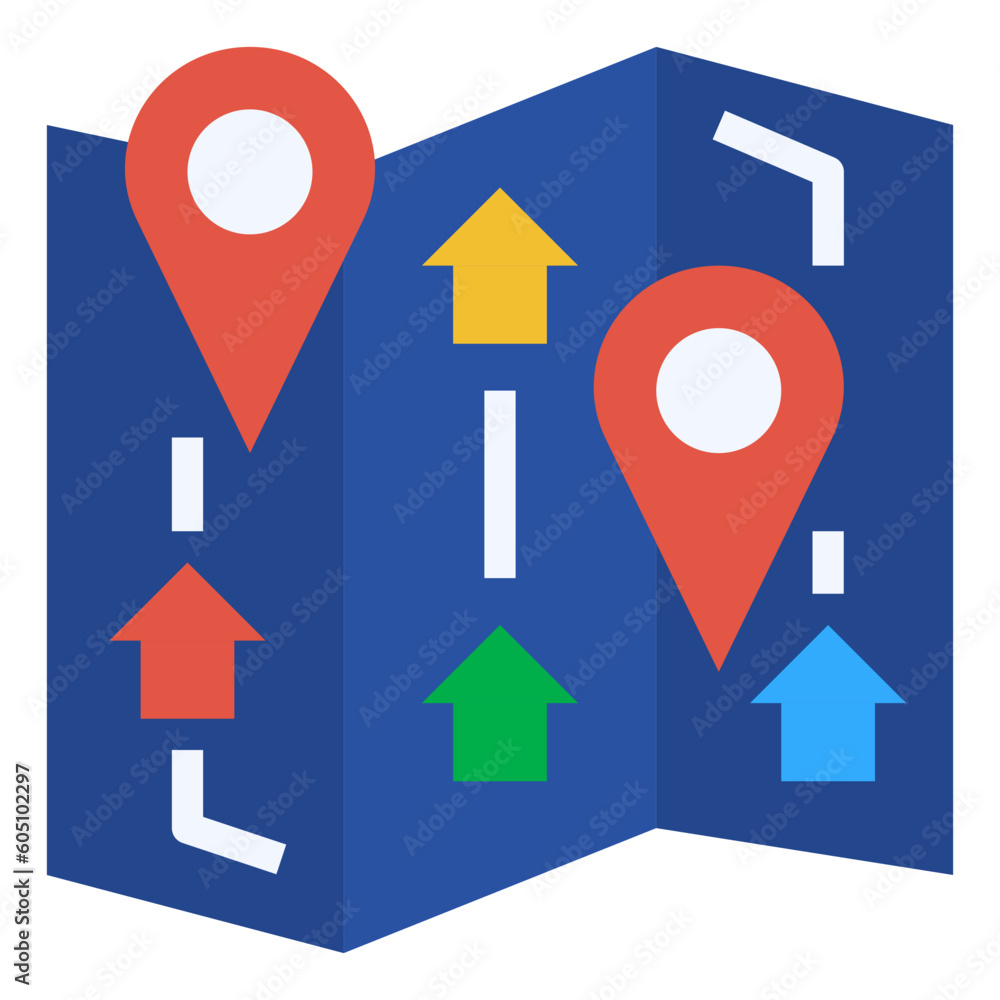 map flat style icon map flat style icon