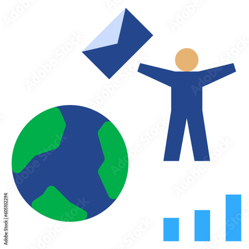 mail flat style icon