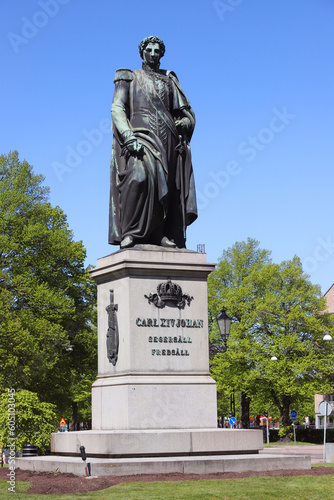 Statue by Ludwig Schwanthaler  of the Swedish and Norwegian king Carl XIV Johan erected 1846 in the Karl Johans park in Norrkoping. photo