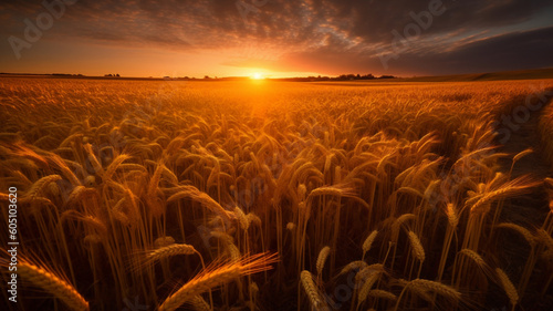 Generative AI Illustration of A Wheat Field © Daniel L