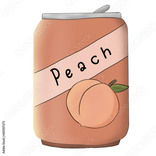 Peach soda in can