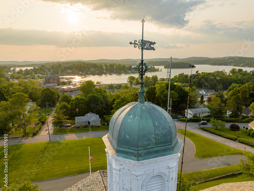 Late afternoon aerial photo of Lake Mahopac located in Town of Carmel, Putnam County, New York.	 photo