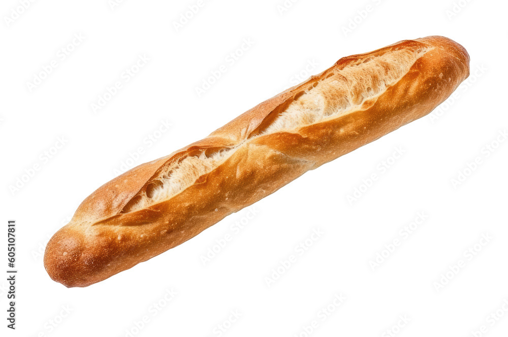 Freshly baked baguette - long French bread, Generative AI - obrazy, fototapety, plakaty 