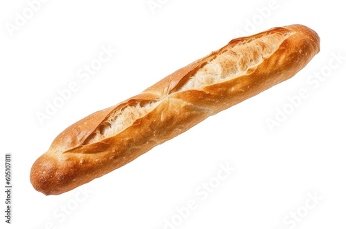 Fotografiet Freshly baked baguette - long French bread, Generative AI