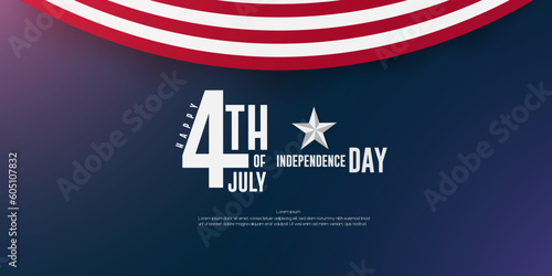 Happy  USA Independence Day 4th Of July with an American flag concept, Poster, and template design vector illustration.