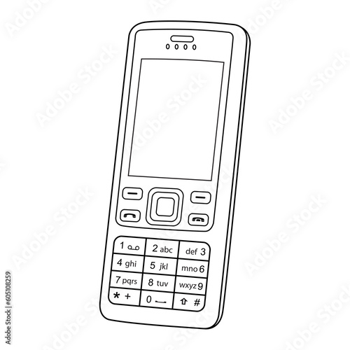 mobile phone line vector illustration
