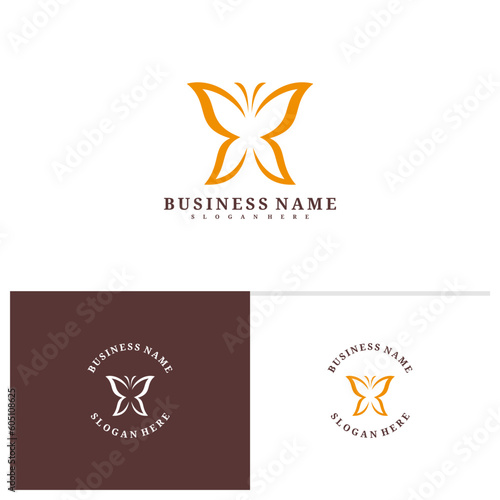 Butterfly logo template, Creative butterfly logo design vector