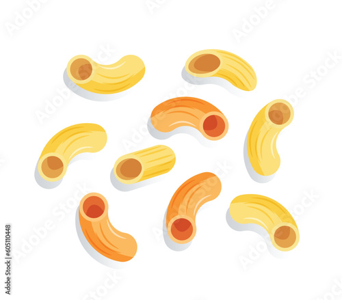 macaroni noodle isolated vector illustration	
