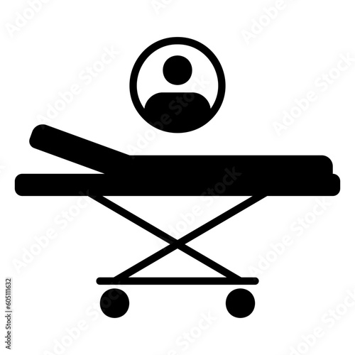 Hospital bed gurney icon filled with patients